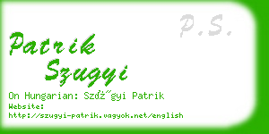 patrik szugyi business card